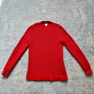 J. Crew Red Crew Neck Knit Sweater